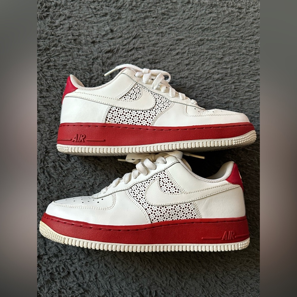 Vintage Nike Air Force 1 AF1 '07 White Varsity Red Youth Size 6.5 - Picture 13 of 15
